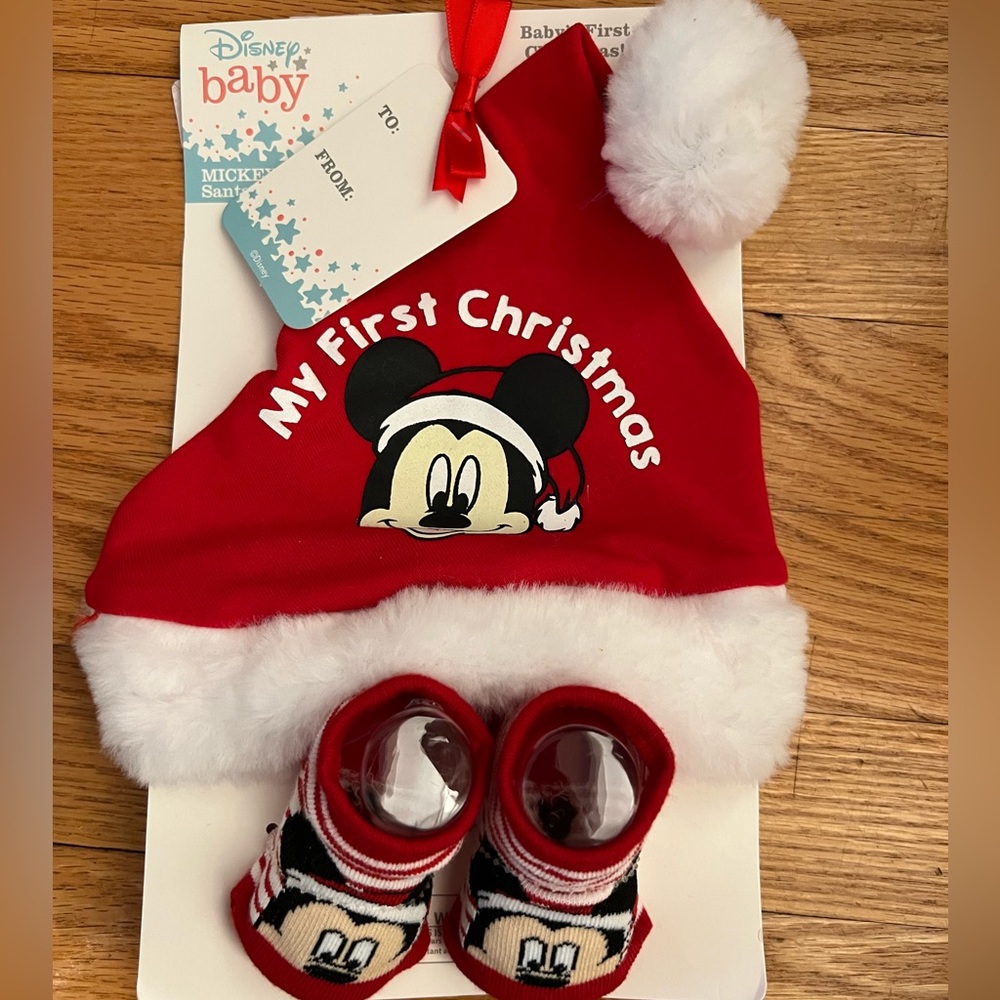 - Disney Mickey Mouse Santa hat my first Christmas